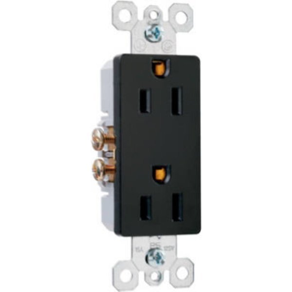 15A Blk 2P Deco Outlet, Pass & Seymour, Mfr#: 885BKCC12